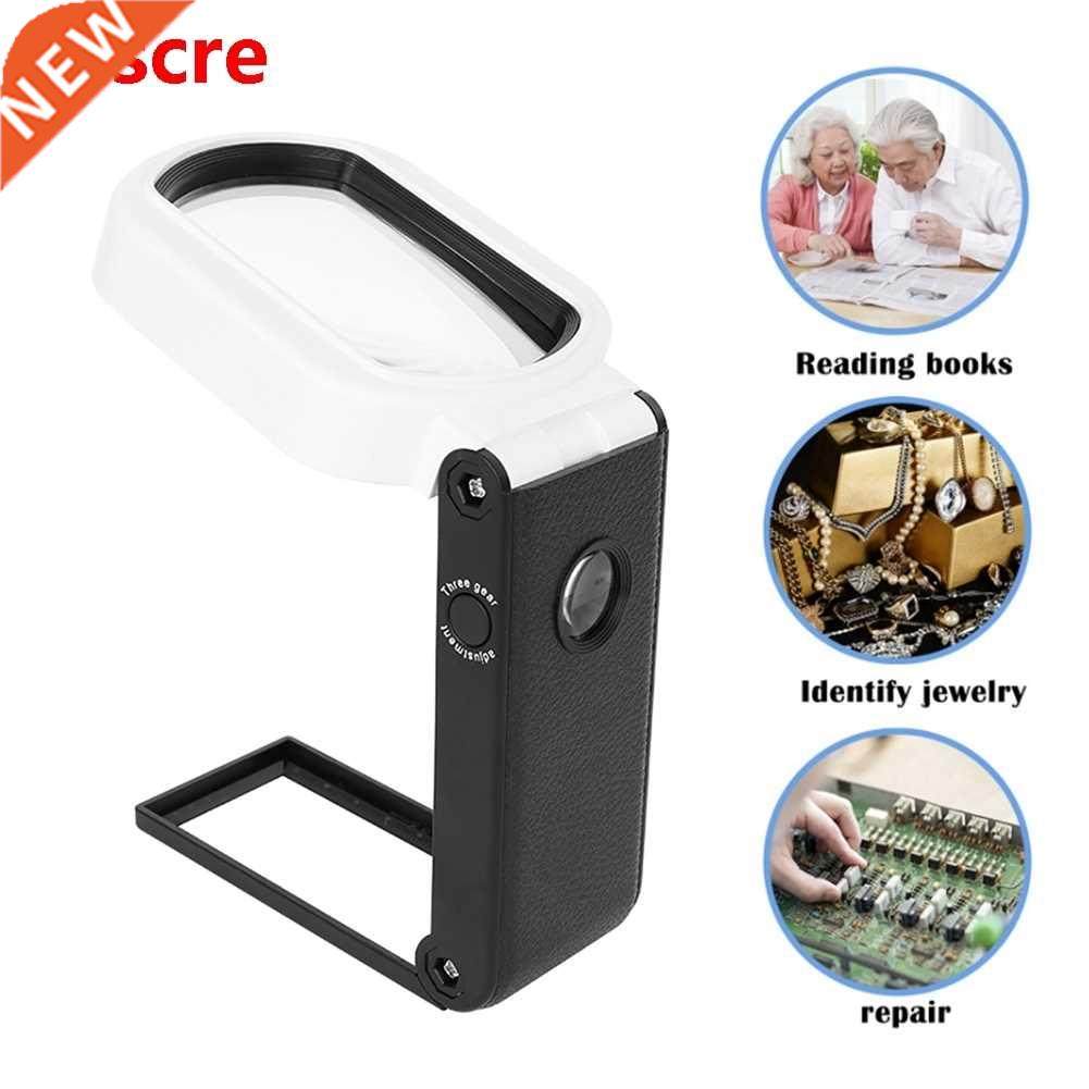 Handheld 10/25X Illuminated Magnifier Microscope Magnifying