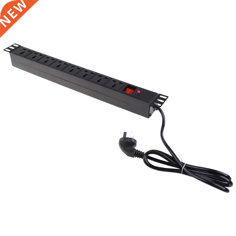 1U PDU 8 Outlet Metal Power Strip Surge Protector 250V 10A 2