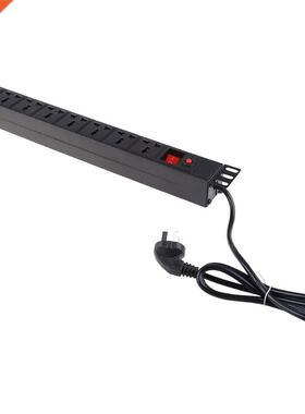 1U PDU 8 Outlet Metal Power Strip Surge Protector 250V 10A 2