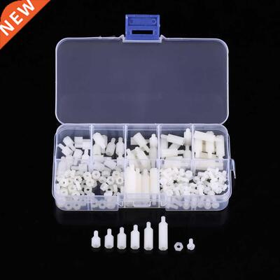 180pcs White M Hex Male-Female Standoffs Screws Nuts Assort