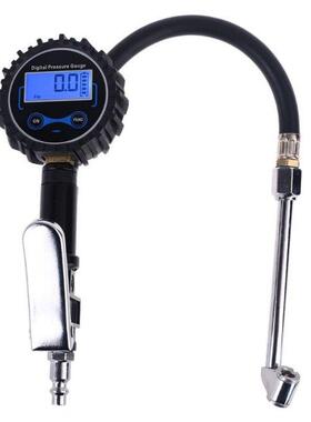 Digital Tire Inflator Pressure Gauge with Dual Head Air Chuc
