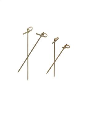 100Pcs Disposable Bamboo Tie Knotted Skewers Twisted Ends Co
