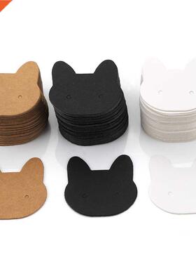 50-100pcs 3.5x3.5cm Cat Card Retro Jewelry Display Cardboard