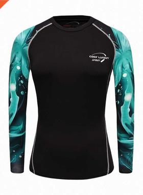 Spring Autumn women compression long sleeve t shirt casual f