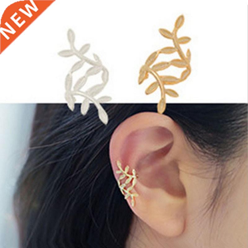 Vintage Leaf Clip on Erings No Pierced E Cuff Women E