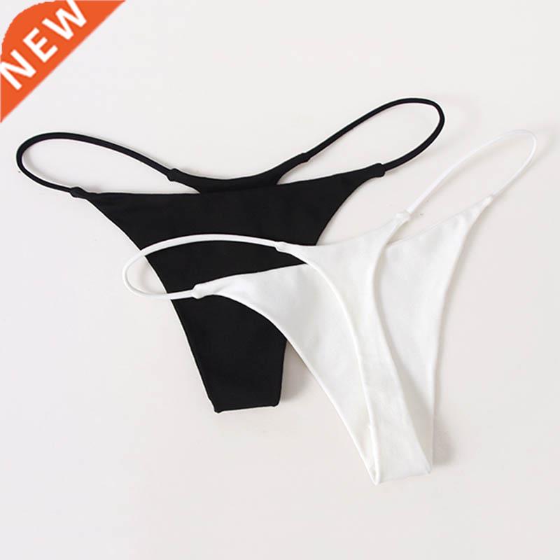Hot Sale Simple Thin Strap Thong Solid Color Swimming Trunks