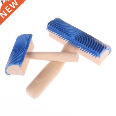 Bleu bois Grain outil manche en bois caoutchouc peinture rou