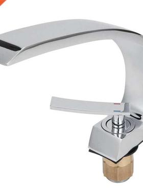 G1/2 Curve Design Faucet Basin Hot Cold Water Mixer Tap Sing