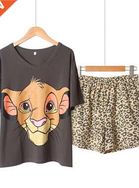 3XL Loose Summer Cotton Pajamas Women's Short Sleeve Shorts