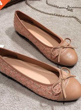 Mixed Colors Pig Toe Flats Women Round Toe Bowtie Ballets Sh