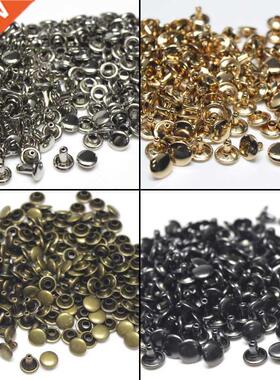 100sets 6/8mm Metal Double Cap Rivets Studs Round Rivet for