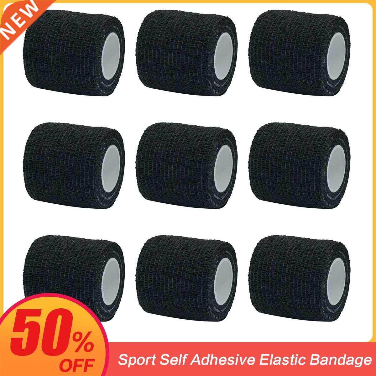 1/6/10Pcs Black Sport Self Aesive Elastic Bandage Wrap Tap