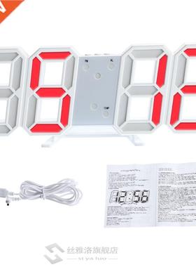 New 3D Digital Table Clock Wall Clock LED Nightlight Date Ti