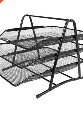 3 Tier Metal Mesh Document Rack File Holder Letter Tray for
