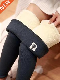 Velvet Fleece Waist Leggings High Woen Sli Winter Lined