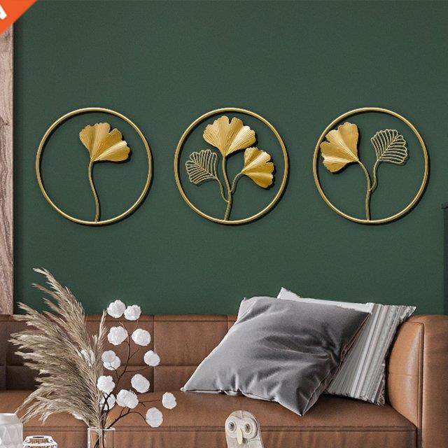 nordic wrought iron ginkgo leaf wall decoration modern home