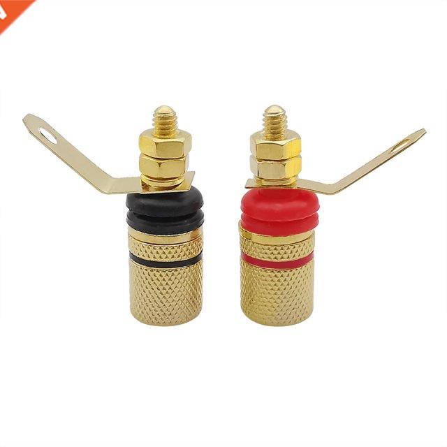 2Pcs Banana Plug Socket Binding Post Gold Plated Amplifier S