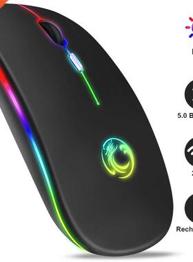 Wireless Mouse For Computer RGB Bluetooth Mouse Rechargeable