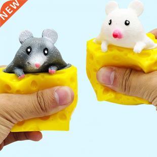Pop up Funny Mouse and Cheese Block Squeeze Anti-sress Toy H