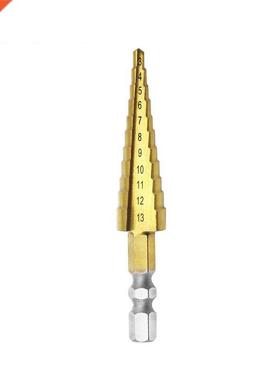 3-13mm HSS Titanium Coated Step Drill Bit Cone Hex Shank Rea