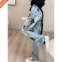 Women Y2k Cross Sweatpants Femme Harajuku Baggy Jeans Female