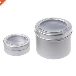 Stage Round Aluminum Case Spices Tins Window Clear 60ml