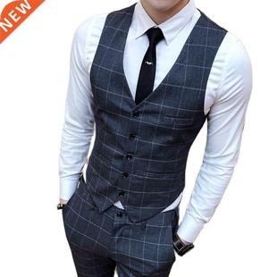 Fashion Brands Men's Suit Vests Business Wedding Dresses Top
