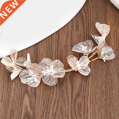 Lurxury Gold Tiaras Headbands Wedding Bride Flowers Hairband