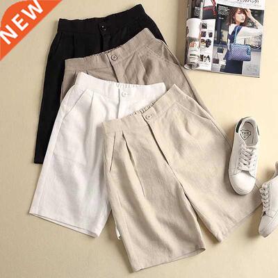 board shorts cotton and linen female large size 2022 summer