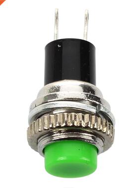 10 Pcs Momenty SPST NO Green Round Cap Button Switch AC 3A