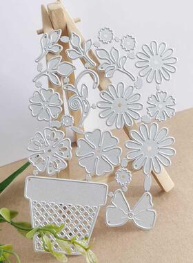Metl cutting Die Flower Blue flowerpot Flower cut-nd-pste