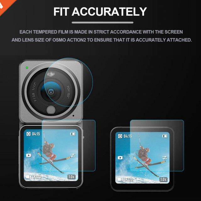 Tempered Glass Screen Protector Cover Case for DJI Action 2