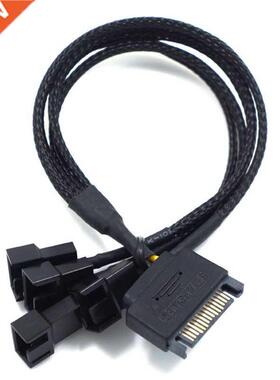 SATA 15 Pin to Pin 4 Pin Cooling Fan Cable Mainboard CPU Fa
