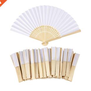 Paper Part lot Weddng Fan Hand Elegant Foldng Whte pcs
