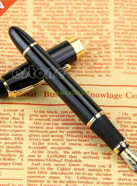 Jinhao X450 Black Medium Nib Gold Trim Fountain Pen Nice Gif