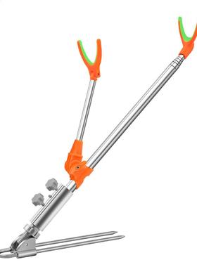 Soporte para ca?a de pescar en el suelo, caja ajustable para