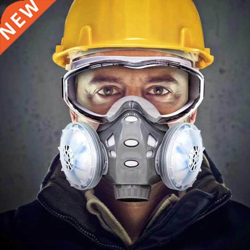 Dust Mask With Filters Safety Goggles Rubber Protective Resp