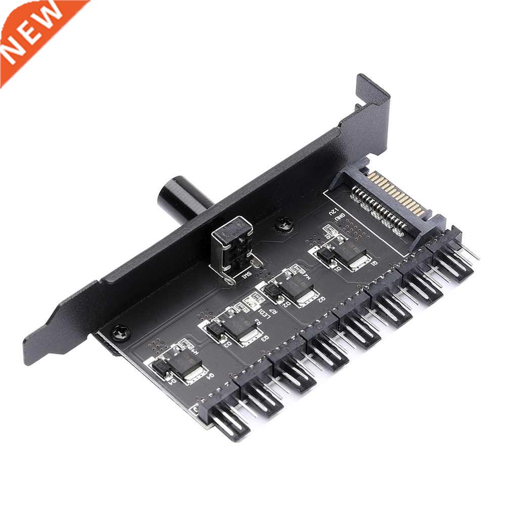 12V 4Pin 3Pin Cooling Fan HUB 1 To 8 Way Speed Controller Ad