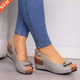 Retro Sandals Wedges Summer Female 2022 Wedge Woman