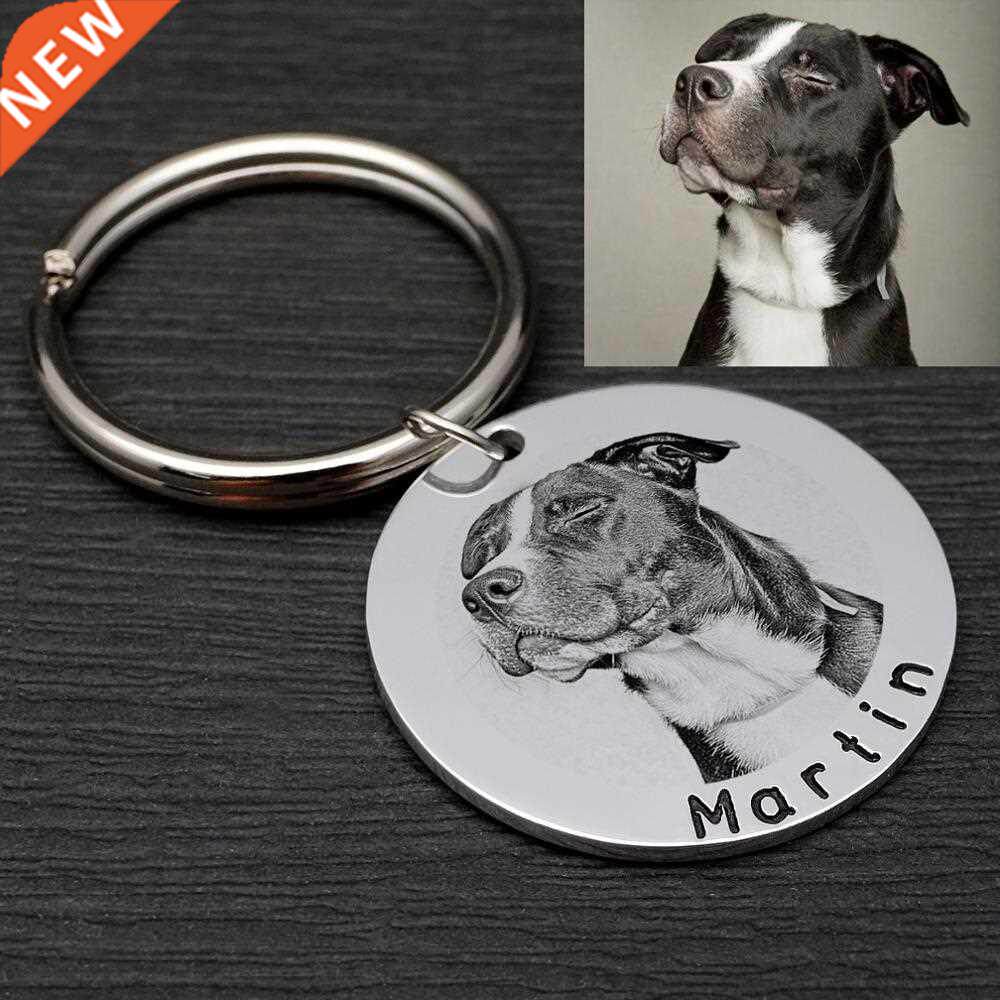 Personalized Dog Tag Custom Pet ID Tag with Photo Dog Collar