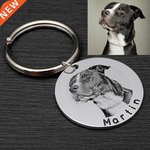 Custom Pet Personalized Photo Tag with Collar Dog