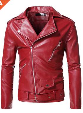Men's Motor Leather Zipper Jacket S-5XL New Male Turn-down C