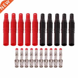 Safety 4mm Wire Straight Plug Insulated Banana 10Pcs Male