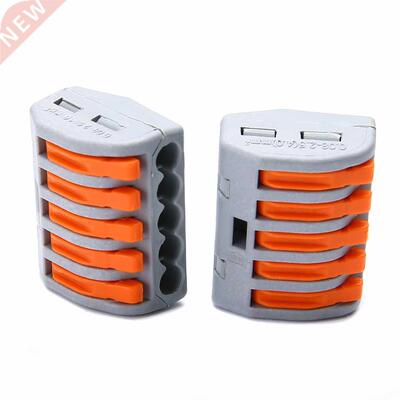 10pcs PCT-215 Spring Lever Push Fit Reuseable 5 Wire Connect