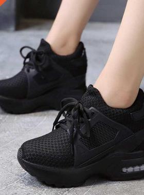 Women Platform Wedge Heels Casual Shoes Breathable Mesh Hgh