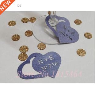 50pcs Custom Names Wedding Date Wine Glass Ring Charms Tags