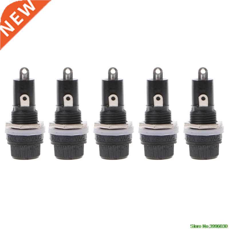 5 Pcs Panel Mount Chassis Fuse Holder 适用于 5x20mm Glass Fu