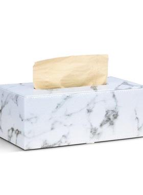 Rectangular Marble PU Leather Facal Tssue Box Cover Napkn