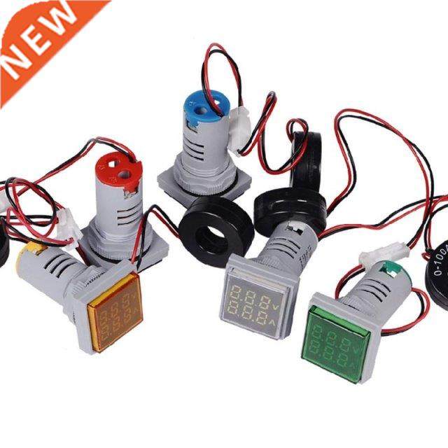 Digital Square LED AC Voltmeter Ammeter Signal Lights Volt A