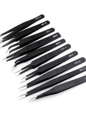 10 Pcs Tweezers Set Professonal Stanless Steel Tweezers fo